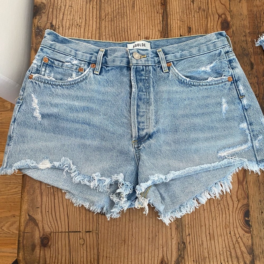 AGOLDE Women's Blue Denim Shorts